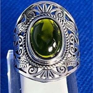 Silver Gemstone Ring